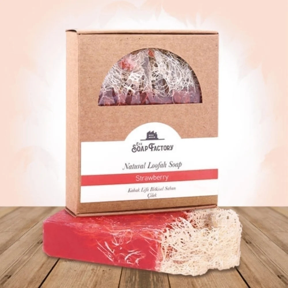 The Soap Factory Natural Loofah STRAWBERRY Soap Bar  120g